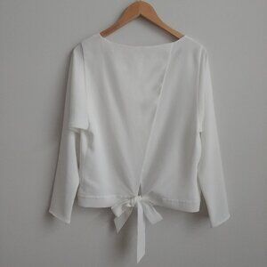 Polo Ralph Lauren Women 8 white tie back blouse top